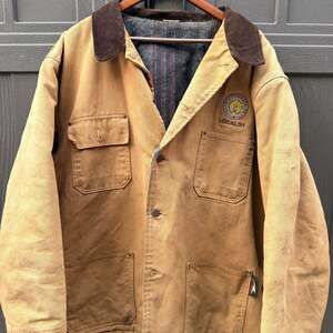 Vintage Distressed Union Line Heavyweight Duck Blanket Lined Chore Jacket